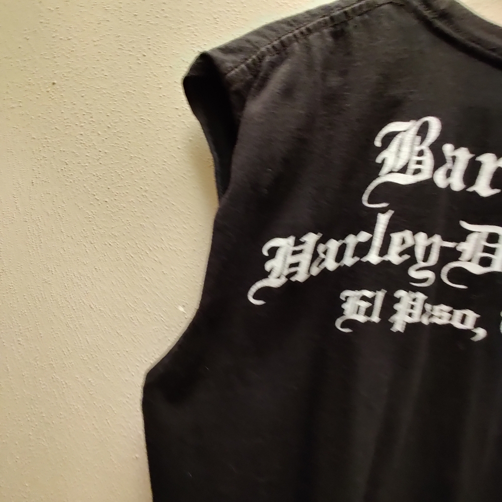 Mens Size Large Harley-Davidson Black Sleeveless T-Shirt - Picture 9 of 11